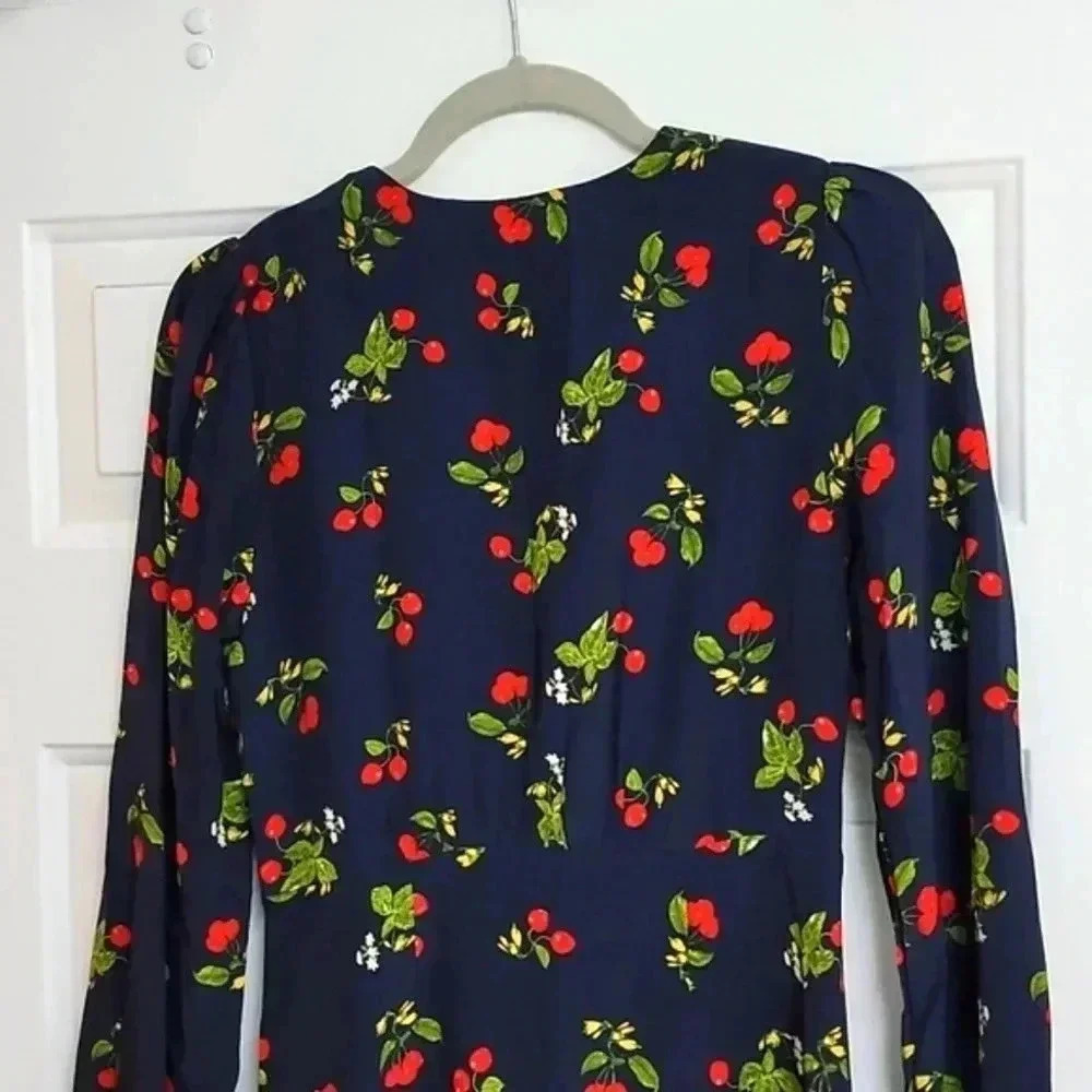 LONG SLEEVE BUTTON FRONT RUFFLE DRESS - Picture 8 of 15